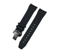 HASGTFM Correa de reloj de silicona y caucho curvada, 21mm, 22mm, apta for Tissot, compatible for Sea Star T120 T120417A, pulsera de correa de reloj de buceo(Black-Black Fold,21mm)