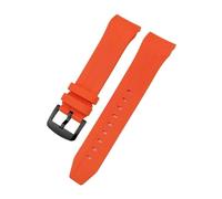 HASGTFM Correa de reloj de silicona y caucho curvada, 21mm, 22mm, apta for Tissot, compatible for Sea Star T120 T120417A, pulsera de correa de reloj de buceo(Orange-Black,21mm)
