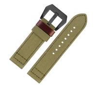 HASGTFM Correa de reloj de tela de nailon de 24mm apta for Panerai compatible con Luminor PAM01118 serie 441 for reloj Seagull, correa de lona for hombre(Army green-black)