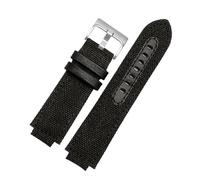 HASGTFM Correa de reloj deportiva de lona compatible for TIMEX T2N720 T2N721 TW2R55500 24 * 16mm ejército verde marrón pulsera de correa de reloj for hombre(Black-silver)