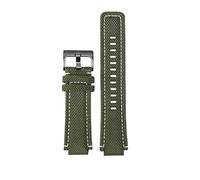 HASGTFM Correa de reloj deportiva de lona compatible for TIMEX T2N720 T2N721 TW2R55500 24 * 16mm ejército verde marrón pulsera de correa de reloj for hombre(Green white-black)