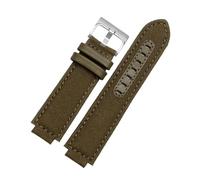 HASGTFM Correa de reloj deportiva de lona compatible for TIMEX T2N720 T2N721 TW2R55500 24 * 16mm ejército verde marrón pulsera de correa de reloj for hombre(Army green-silver)