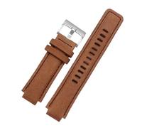 HASGTFM Correa de reloj deportiva de lona compatible for TIMEX T2N720 T2N721 TW2R55500 24 * 16mm ejército verde marrón pulsera de correa de reloj for hombre(Light brown-silver)