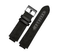 HASGTFM Correa de reloj deportiva de lona compatible for TIMEX T2N720 T2N721 TW2R55500 24 * 16mm ejército verde marrón pulsera de correa de reloj for hombre(Black-black)