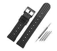HASGTFM Correa de reloj deportiva de silicona for buzo for hombre, 20 mm, 22 mm, compatible for Citizen, Seiko, IWC, Omegas, Waffle, pulsera, cadena de goma universal de moda(Black black clasp,22mm)