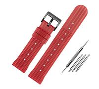 HASGTFM Correa de reloj deportiva de silicona for buzo for hombre, 20 mm, 22 mm, compatible for Citizen, Seiko, IWC, Omegas, Waffle, pulsera, cadena de goma universal de moda(Red black clasp,22mm)