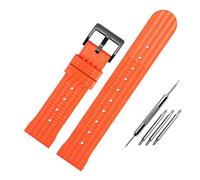 HASGTFM Correa de reloj deportiva de silicona for buzo for hombre, 20 mm, 22 mm, compatible for Citizen, Seiko, IWC, Omegas, Waffle, pulsera, cadena de goma universal de moda(Orange black clasp,22mm)