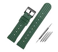 HASGTFM Correa de reloj deportiva de silicona for buzo for hombre, 20 mm, 22 mm, compatible for Citizen, Seiko, IWC, Omegas, Waffle, pulsera, cadena de goma universal de moda(Green black clasp,22mm)