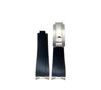 HASGTFM Correa de reloj for hebilla corta de goma de 20 mm y 21 mm apta for Rolex Fit for Daytona Submariner Role OYSTERFLEX Yacht Master Correa de silicona for muñeca pequeña(Gray,21mm)