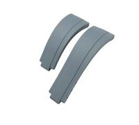 HASGTFM Correa de reloj for hebilla corta de goma de 20 mm y 21 mm apta for Rolex Fit for Daytona Submariner Role OYSTERFLEX Yacht Master Correa de silicona for muñeca pequeña(Gray,20mm)