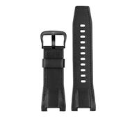 HASGTFM Correa de reloj for hombre Casio GST-S100G S110 S130L W100G W110 210B 400G, pulsera de lona de 26x14mm, correa de cuero suave(Black black clasp)