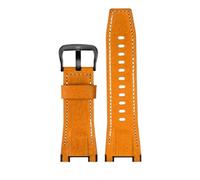 HASGTFM Correa de reloj for hombre Casio GST-S100G S110 S130L W100G W110 210B 400G, pulsera de lona de 26x14mm, correa de cuero suave(Yellow black clasp)