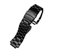 HASGTFM Correa de reloj for hombre Timex Tidal TW2R55500 T2N720 T2N721 T2N739, correa de reloj de acero inoxidable sólida, pulsera negra plateada de 24x16mm(A-black)