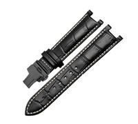 HASGTFM Correa de reloj for muescas apta for GC Fit for Guess Fit for pulsera impermeable de cuero Passa 20MM 22 * 13MM for hombres(Black-b-black,20.11mm)