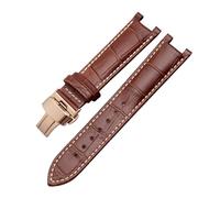 HASGTFM Correa de reloj for muescas apta for GC Fit for Guess Fit for pulsera impermeable de cuero Passa 20MM 22 * 13MM for hombres(Brown-b-rose gold,20.11mm)