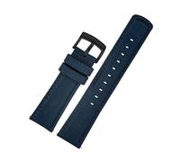 HASGTFM Correa de reloj inferior de nailon tejido de 20 mm, 21 mm, 22 mm, apta for Tissot T116, apta for Seiko No. 5 SSB373P1, apta for Mido/apta for pulsera masculina CASIO(Blue BK,22mm)