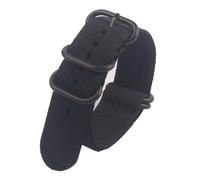 HASGTFM Correa de reloj militar PVD con Hebilla negra for hombre y mujer, correa de nailon de 18mm, 20mm, 22mm y 24mm, hebilla de anillo for reloj de pulsera(Schwarz,24mm)