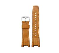 HASGTFM Correa de reloj suave de nailon de 26MM apta for Casio GST-B100/S130/W300GL/400G/W330 GST-W120 correa de reloj de cuero Premium línea blanca y negra(A-yellow-b-silver)