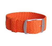 HASGTFM Correa de Reloj Tejida de perlón de Nailon de 20mm y 22mm, Pulsera de Tela Militar del ejército Cambo, Correa de Reloj Tejida, cinturón con Hebilla en Negro/Blanco/Rojo(W05 Orange,20mm)