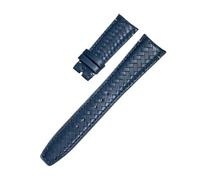 HASGTFM Correa de reloj tejida for extremo curvo, 20mm, 21mm, 22mm, apta for IWC Portugieser Pilot's Fit for Hamilton, apta for correa de reloj de cuero Longinesb(Blue Whitout Buckle,20mm)