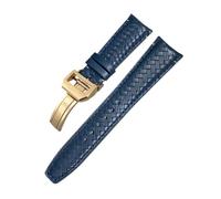 HASGTFM Correa de reloj tejida for extremo curvo, 20mm, 21mm, 22mm, apta for IWC Portugieser Pilot's Fit for Hamilton, apta for correa de reloj de cuero Longinesb(Blue Rose Buckle,20mm)