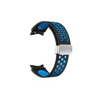 HASGTFM Correa de silicona apta for Samsung Galaxy Watch 6, 5, 4, 40mm, 44mm, 5Pro, 45mm, sin espacios, hebilla magnética, reloj 6 Classic 43, 47mm, 42 y 46mm(Black sky blue-S,Galaxy5 Pro)