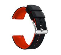 HASGTFM Correa de silicona de doble color 20 mm 22 mm de reloj de buceo a prueba de agua Ajuste adecuado for la mayoría de los relojes con barra de resorte de liberación rápida(BLACK-ORANGE)