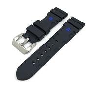 HASGTFM Correa de silicona duradera suave adecuada 2 4mm 26mm REEMPLAZO NEGRO CON FONT SPORTS A prueba de agua Banda de relojes Accesorios de banda de muñeca(3,24mm)