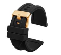 HASGTFM Correa de silicona resistente al agua for hombre, correa de reloj de goma suave de 24mm, 26mm y 28mm, compatible con diésel Dz4318 DZ4323 DZ4283 DZ4476 DZ4496 DZ4427 DZ4487(Black gold,24mm)