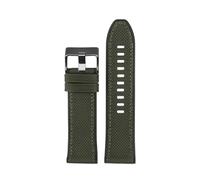 HASGTFM Correa inferior de nailon + silicona apta for correa de reloj DIESEL DZ4500 DZ4506 DS4318 7420 7395/96 Seven Fit for correa de lona Fridays 24mm 26mm 28m(Army green black,26mm)