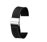 HASGTFM Correa magnética de 22/20 mm for Samsung Galaxy Watch4 5 6 5Pro 4/6 Classic Active 2 Parte inferior de silicona de nailon for Amazfit Fit for Huawei GT2 GT3(Black silver buckle,22mm)