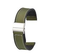 HASGTFM Correa magnética de 22/20 mm for Samsung Galaxy Watch4 5 6 5Pro 4/6 Classic Active 2 Parte Inferior de Silicona de Nailon for Amazfit Fit for Huawei GT2 GT3(Green Black Buckle,20mm)