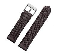 HASGTFM Correa tejida de cuero for reloj inteligente 20 mm 22 mm 24 mm Pulsera de muñeca de cuero de liberación universal universal universal de 24 mm.(Brown silver buckle,20mm)