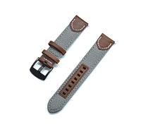 HASGTFM Correas de cuero de nylon vintage 20 mm 22 mm Relojes rápidos Relojes Relojes con hebilla negra Ajuste for hombres Ajuste for Seiko/Fit for Omega/Fit for Samsung/Fit for Huawei(Gray,20mm