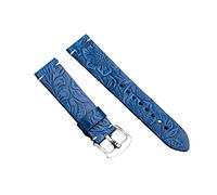 HASGTFM Correas De Cuero Grabadas De 20 Mm 22 Mm Adecuado For Huawei GT2 / Ajuste For Samsung Galaxy Reloj Bandas Pulsera De Cinturón De Muñeca(Blue,22mm)