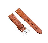 HASGTFM Correas De Cuero Grabadas De 20 Mm 22 Mm Adecuado For Huawei GT2 / Ajuste For Samsung Galaxy Reloj Bandas Pulsera De Cinturón De Muñeca(Brown,20mm)