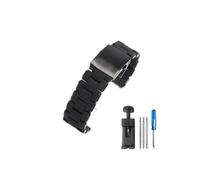 HASGTFM Correas de reloj de acero recubiertas de silicona, exquisitas, rojas y negras, aptas for diésel Dz7396 Dz7370 Dz7430 Dz4289 for correa for hebilla plegable de 24, 26 y 28mm(Schwarz,26mm)