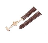 HASGTFM Correas de reloj de cuero de diseño, accesorios de reloj de 18mm, 20mm, 22mm y 24mm, correas de muñeca aptas for Samsung Galaxy Gear S3 Active 2(Rose gold w brown,22mm)