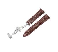 HASGTFM Correas de reloj de cuero de diseño, accesorios de reloj de 18mm, 20mm, 22mm y 24mm, correas de muñeca aptas for Samsung Galaxy Gear S3 Active 2(Silver brown,18mm)