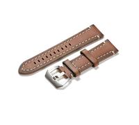 HASGTFM Correas de reloj de cuero hechas a mano Vintage, correa de diseño Popular a la parrilla, correa de reloj de negocios for hombre, 18mm, 20mm, 22mm y 24mm(Brown -B,20mm)