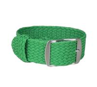 HASGTFM Correas de reloj de nailon tejido de perlón, color sólido, 14mm, 16mm, 18mm, 20mm, 22mm, pulsera de tela tejida, correa de reloj, cinturón con hebilla, negro y azul(W07 Grass Green,18mm)