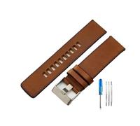 HASGTFM Correas de reloj elásticas suaves aptas for diésel serie Retro DZ4343 DZ4323 DZ7406 DZ7408 cómoda correa de reloj 22 24 26mm(Brown(FG)-Steel-K3,22mm)
