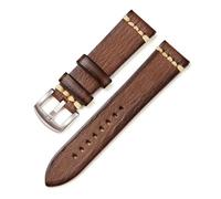 HASGTFM Correas de reloj Vintage de cuero curtido vegetal, 18mm, 20mm, 22mm, 24mm, hebilla de acero de Color, correa de muñeca duradera hecha a mano(10,22mm)