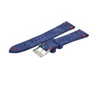 HASGTFM Correas vintage de cuero Muñeca hecha a mano 18mm 20 mm 22 mm 24mm de reloj Accesorios de relojes azules(Blue-Red Line,20mm)