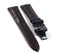 HASGTFM Corresas de cuero de reloj Strap Store Butterfly Butterfly Hebilla Accesorios de reloj Cinturón 18 mm 20 mm de 24 mm de 24 mm(Black Red-B,20mm)