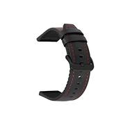 HASGTFM Cuero apto for TPU Pulsera de banda de silicona Correa de reloj de hebilla negro 20 mm 22 mm Fit for Samsung Fit for Huawei Fit for Garmin Smart Watch(Black red line,20mm)