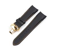 HASGTFM Cuero curvado de cuero Reloj de reloj 22 mm 23 mm 24 mm Ajuste for Tissot T035 AutomatC Man Watch Band Band Strap Steel Hebilla Pulsera de muñeca(14,23mm)