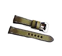 HASGTFM Cuero Hecho a mano hombres reloj de reloj 18 mm 20 mm 22 mm 24 mm Cuerdas de reloj de cuero Straps de reemplazo masculino(Grn,22mm)