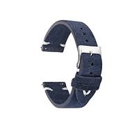HASGTFM Cuero retro diseño reloj de reloj de reloj de cuero correa 18 mm 20 mm 22 mm 24 mm reemplazo for hombres mujeres relojes Kzsd02(Blue-White Line,18mm)