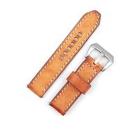 HASGTFM Cuero retro WatchStrap 18mm 20mm 22mm 24mm Hombres Reemplazo de reemplazo de la banda de la pulsera de la pulsera Ajuste for Panerai(Tan,24mm)